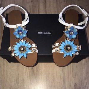 ***SOLD***Dolce & Gabbana Flower Embellished Sandals